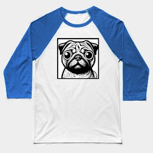 Pug Art Baseball T-Shirt